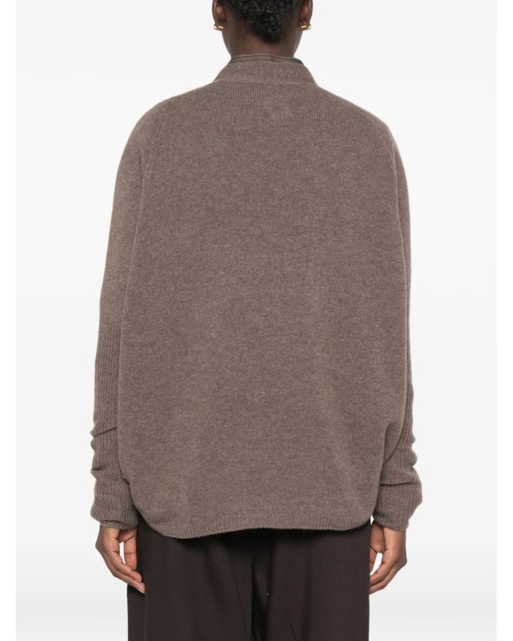 Alysi Brown V-Neck Cardigan