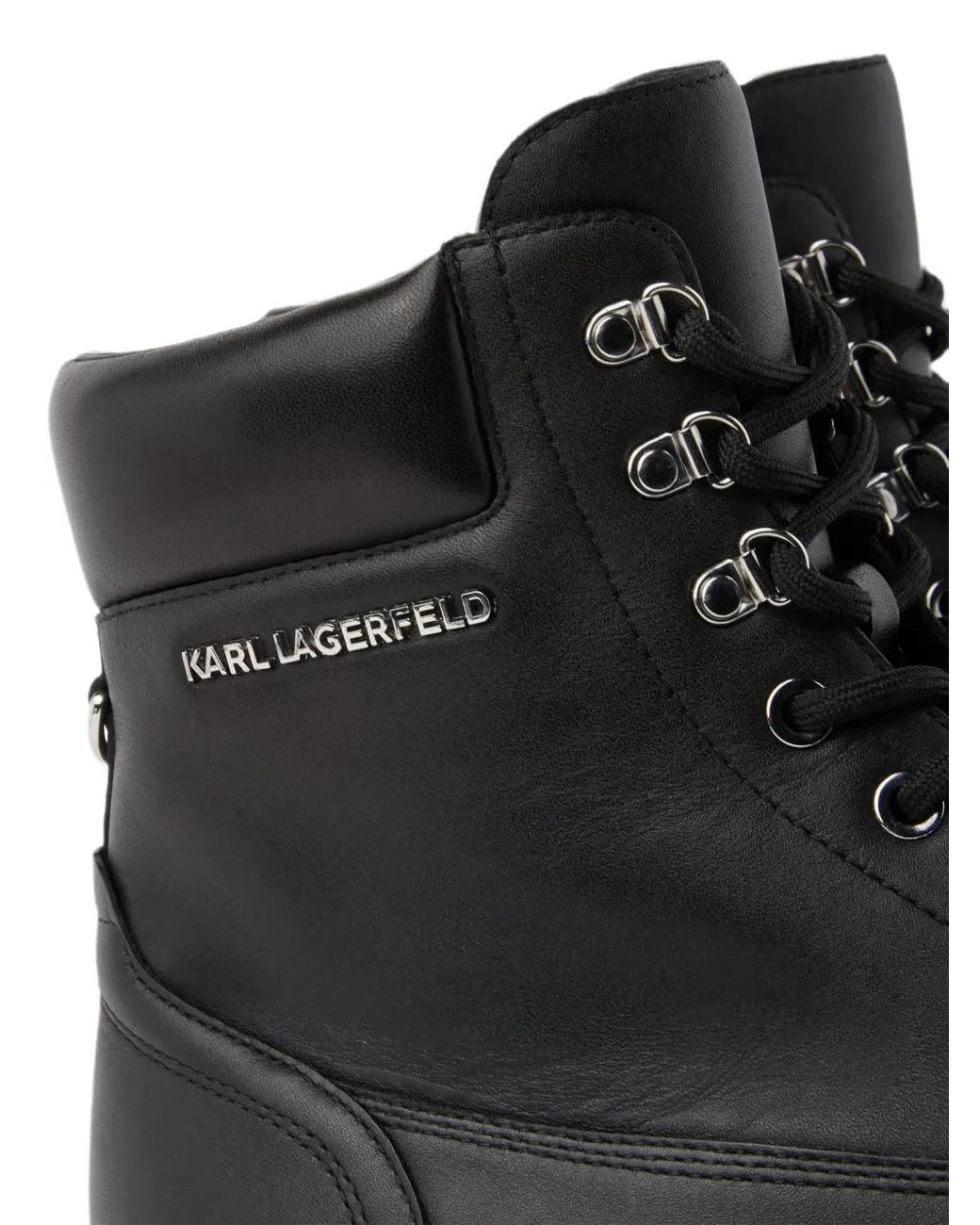 Karl Lagerfeld Black Miles Work Boots for men