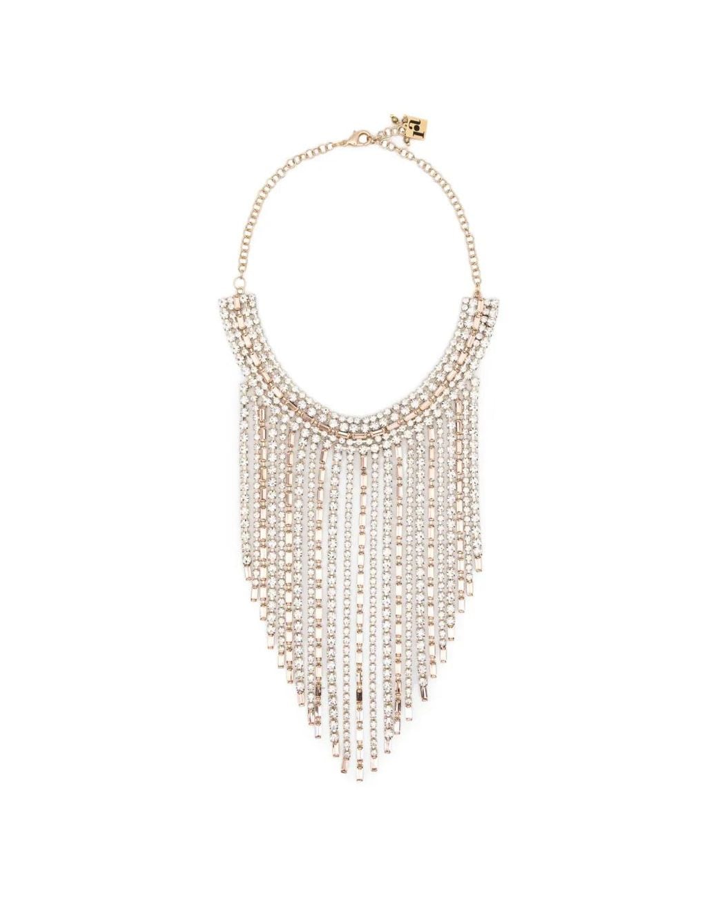 Rosantica White Collier Serti De Cristaux À Franges