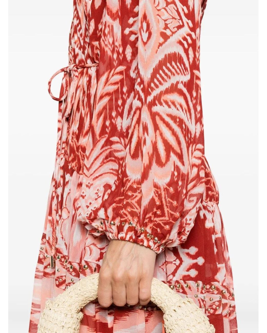 Farm Rio Red Tropical-Print Maxi Dress