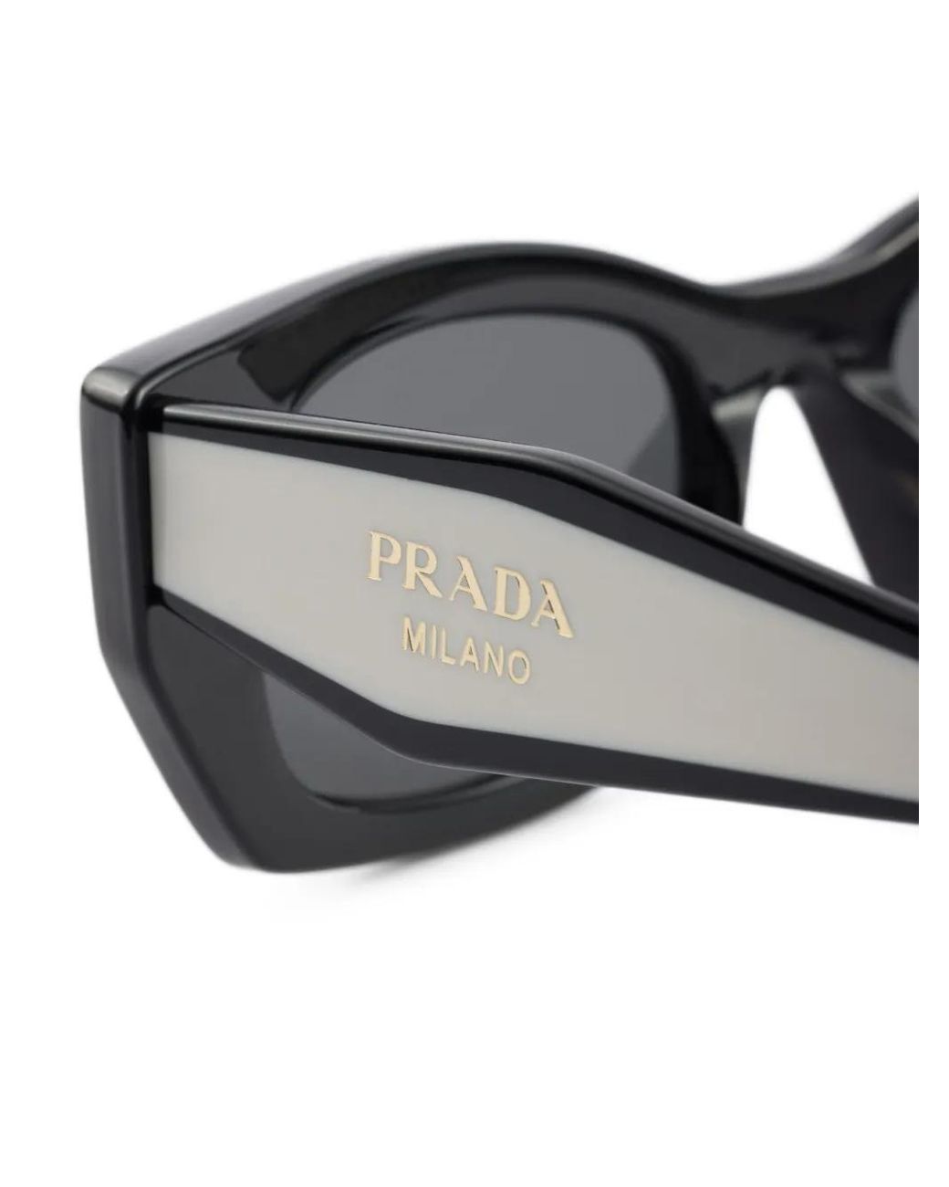 Prada Black Sonnenbrille Mit Eckigem Gestell