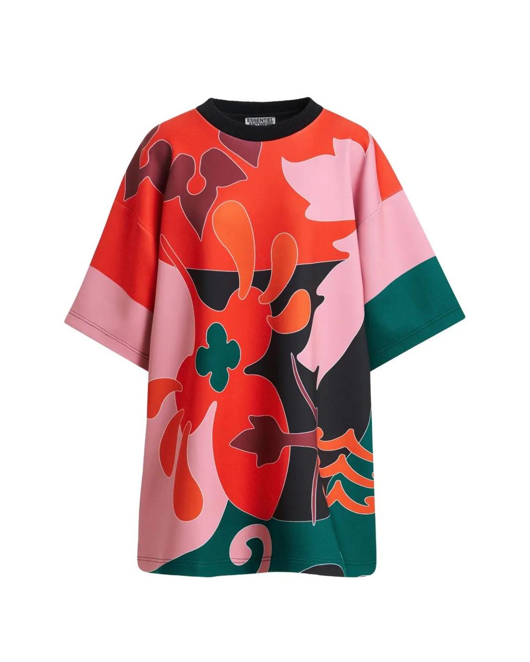 Essentiel Antwerp Red Klassic Abstract Mini Dress
