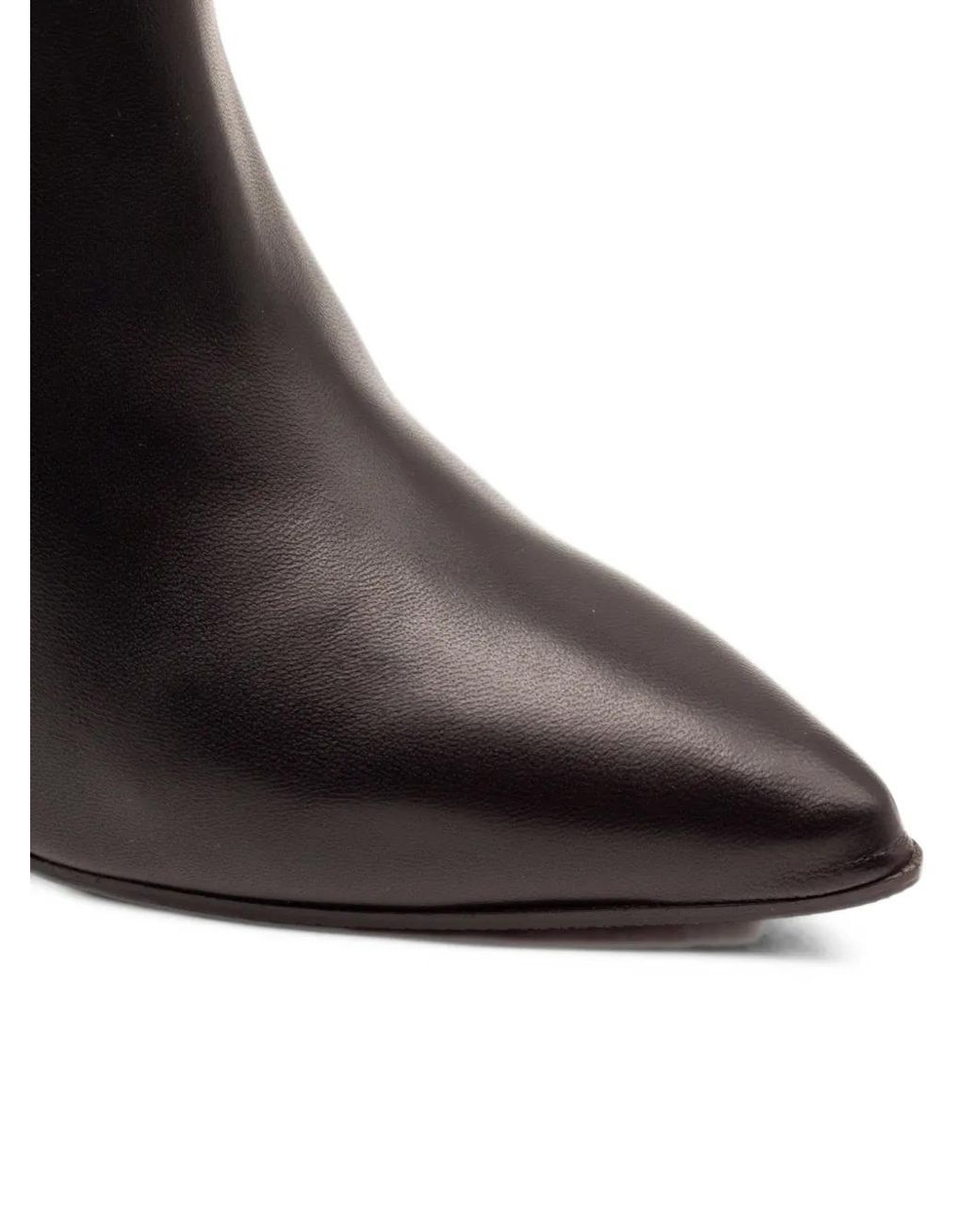 Francesco Russo Black Pointed-Toe Knee-High Boots