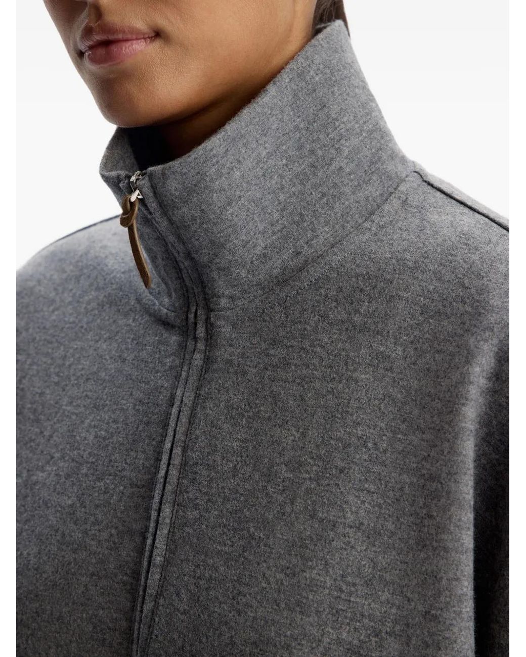12 STOREEZ Gray Half-Zip High-Neck Sweatshirt