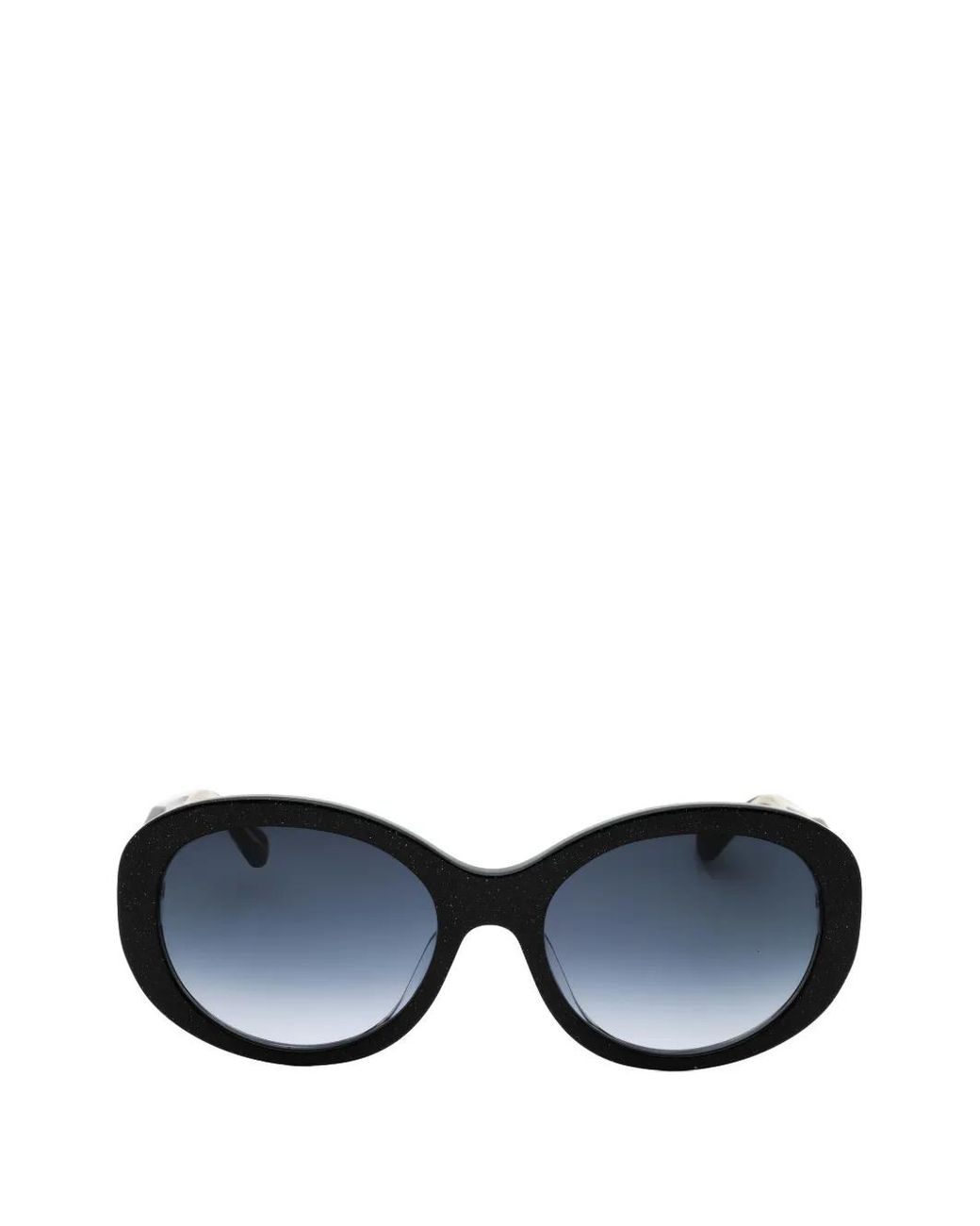 Kate Spade Black Avah Glitter-Effect Oval-Frame Sunglasses