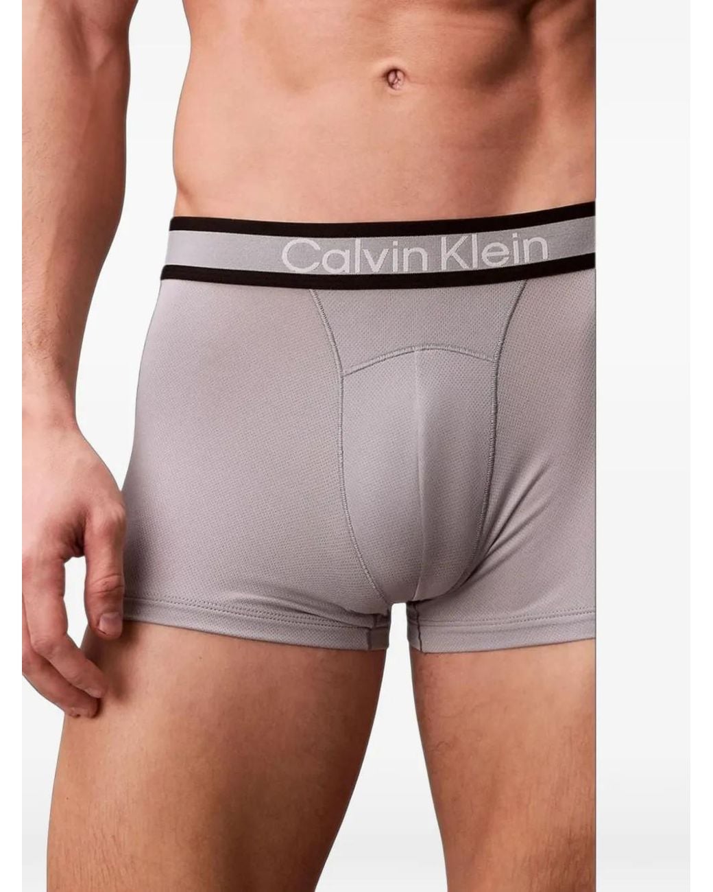 Calvin Klein Gray Logo-Waistband Boxer Briefs for men