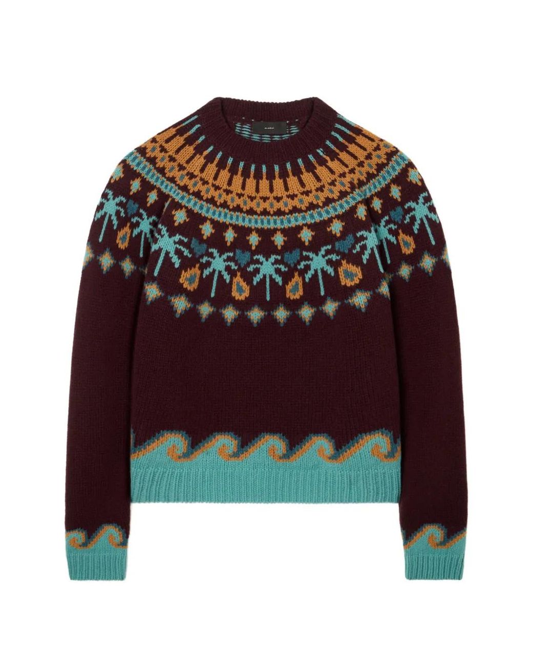 Alanui Red Sweet Winter Intarsia-Knit Sweater