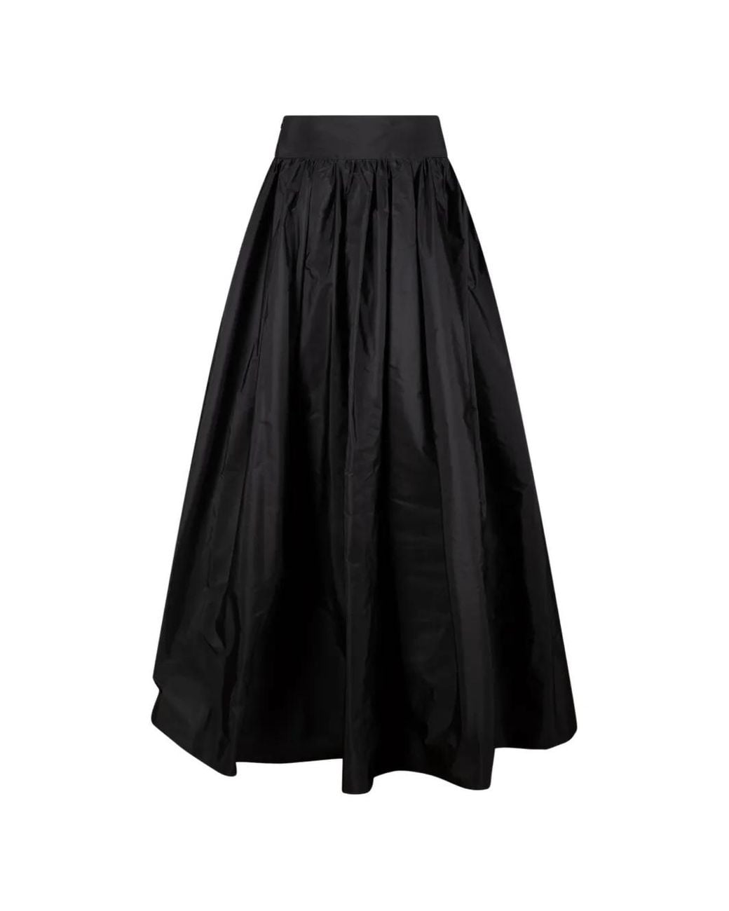 Max Mara Black Peplum-Waist Gathered Maxi Skirt