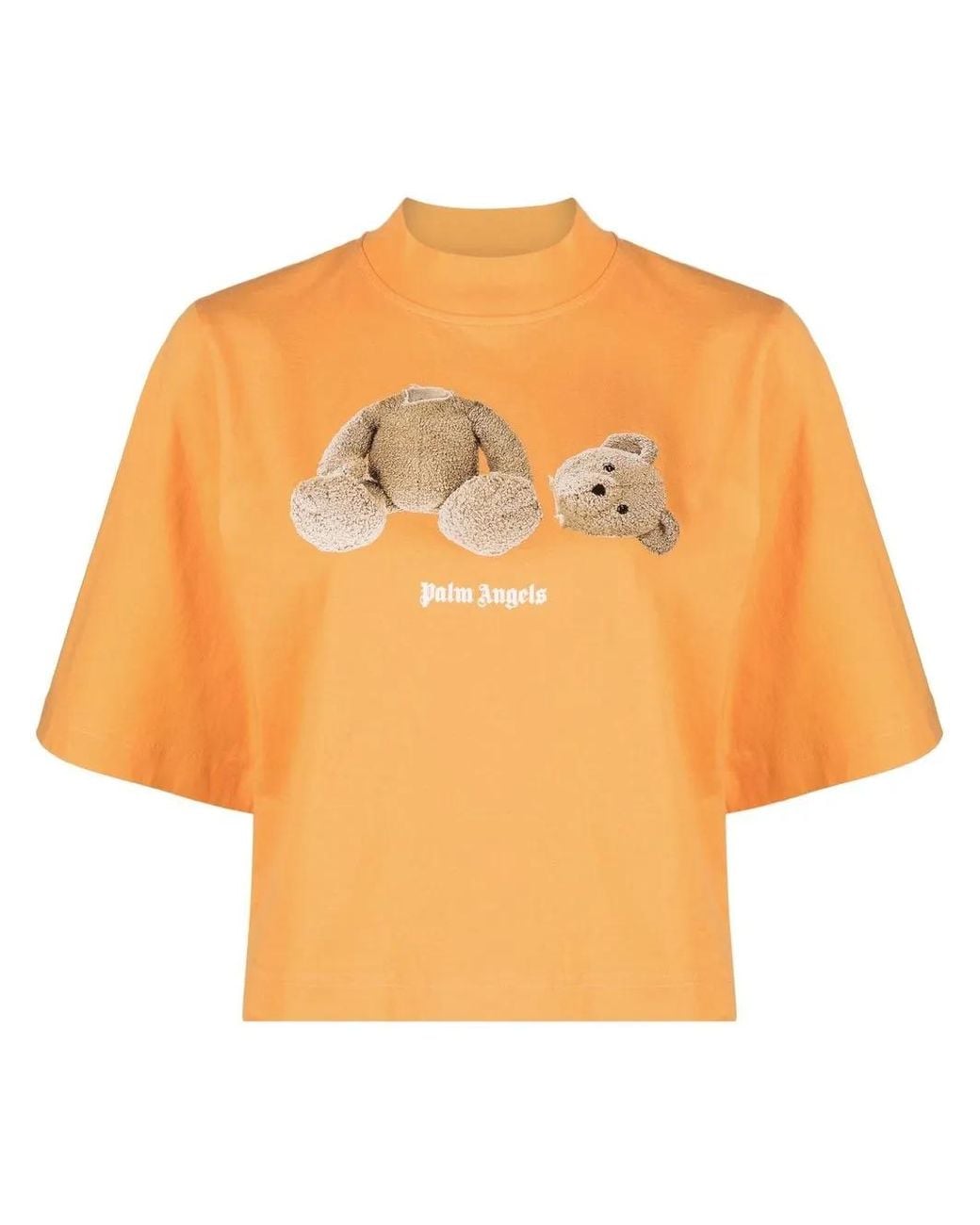 Palm Angels Orange Teddy Bear-Print T-Shirt