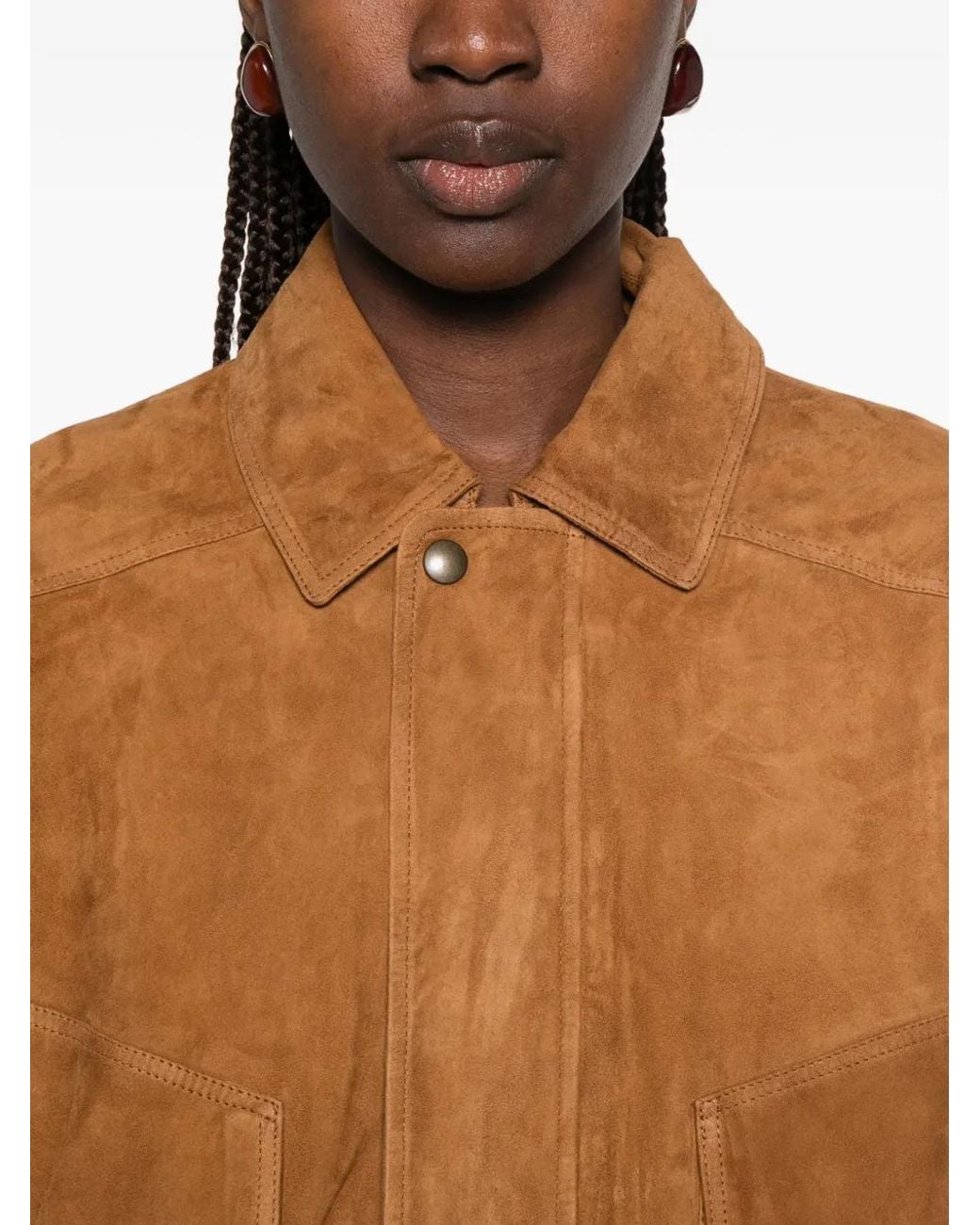 Arma Brown Frederica Suede Bomber Jacket