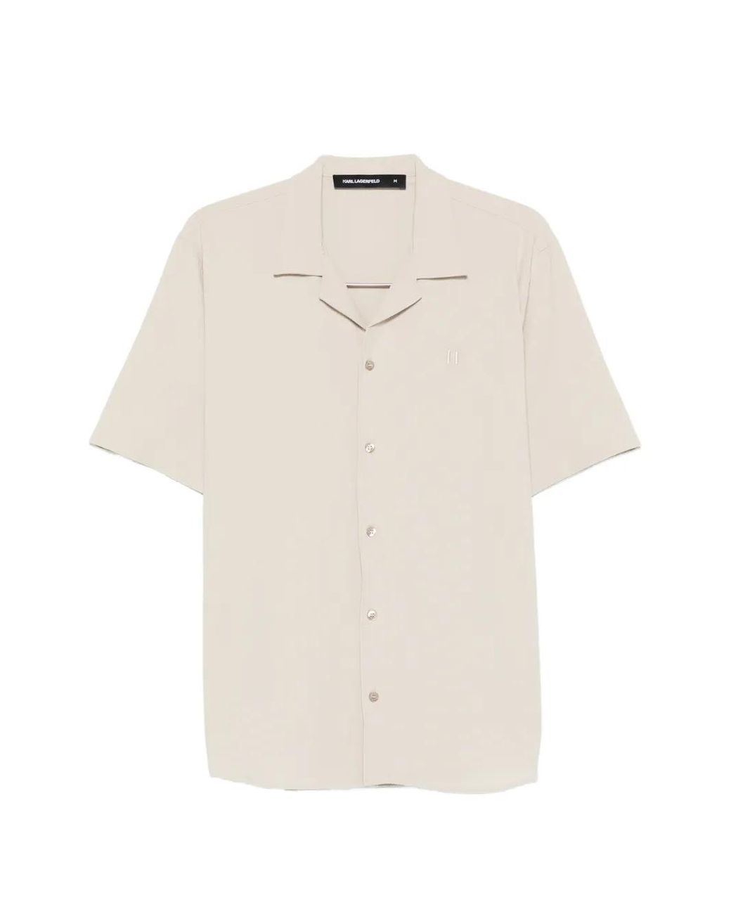 Karl Lagerfeld White Buttoned Short-Sleeves Shirt for men