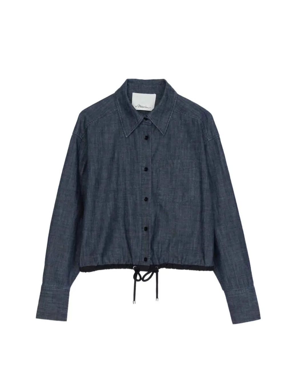 3.1 Phillip Lim Blue Drawstring-Hem Shirt