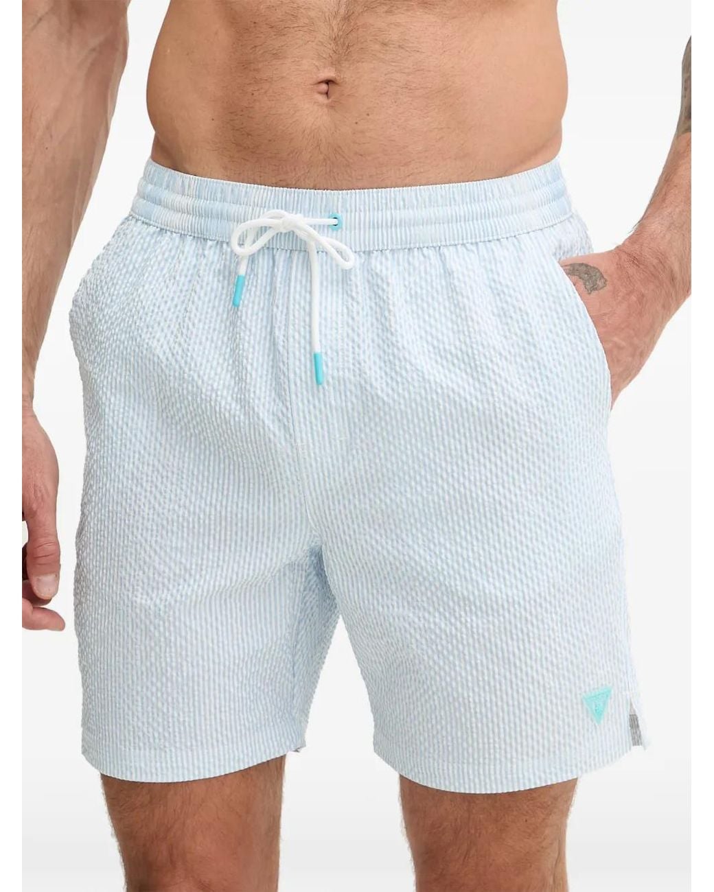 Guess Blue Stretch Swim Trunks for men
