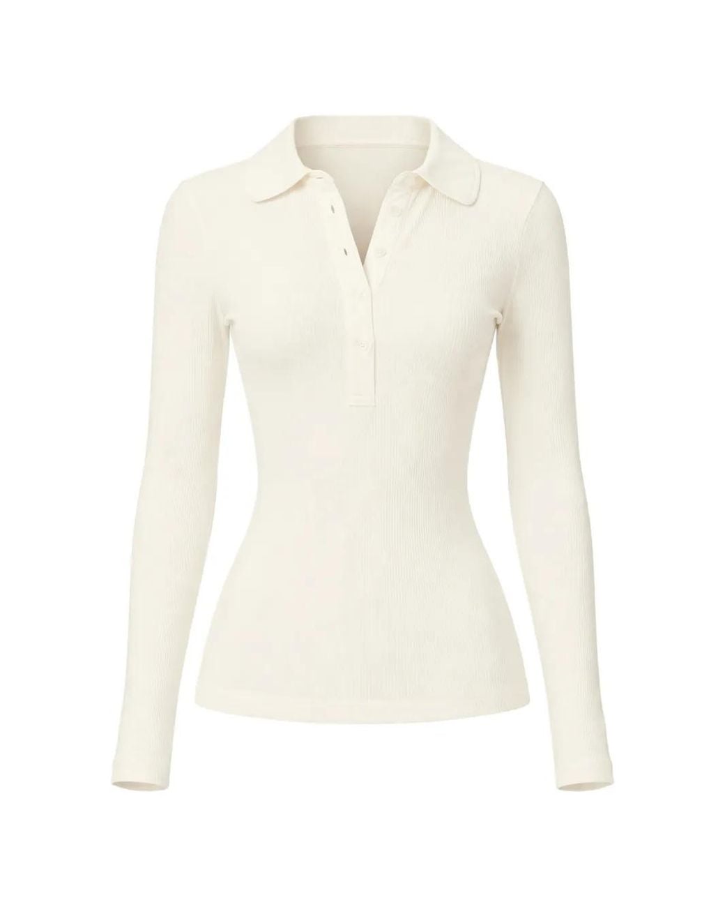 Citizens of Humanity White Brea Ribbed Polo Top