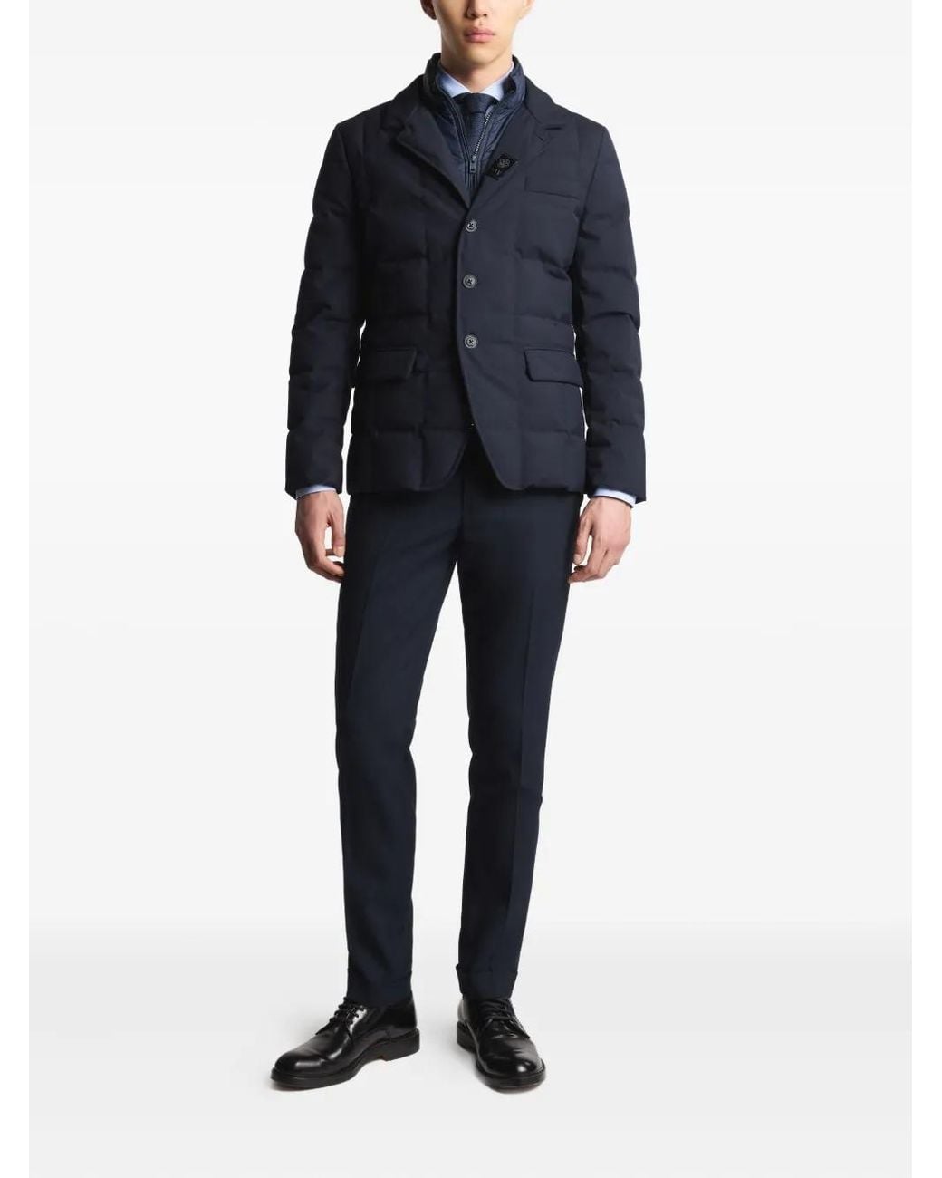 Fay Blue Padded Button-Up Jacket for men