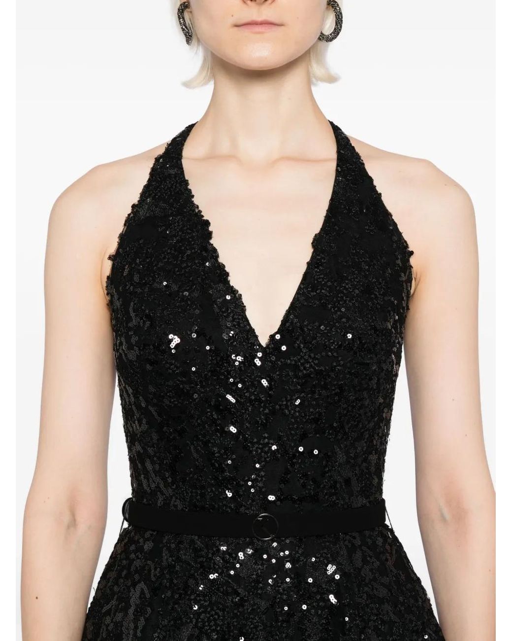 Saiid Kobeisy Black Embroidered Long Dress
