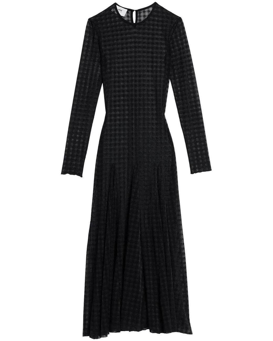 AMI Black Sheer-Kleid