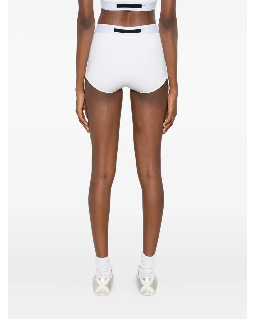 MEDEA White Logo-Detail Performance Shorts