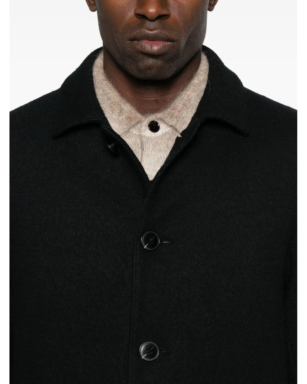Marc O' Polo Black Single-Breasted Coat for men