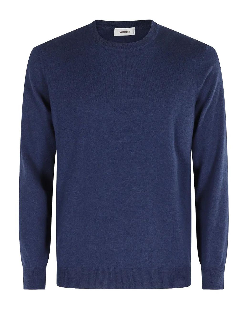 Kangra Blue Crew-Neck Cashmere Sweater for men