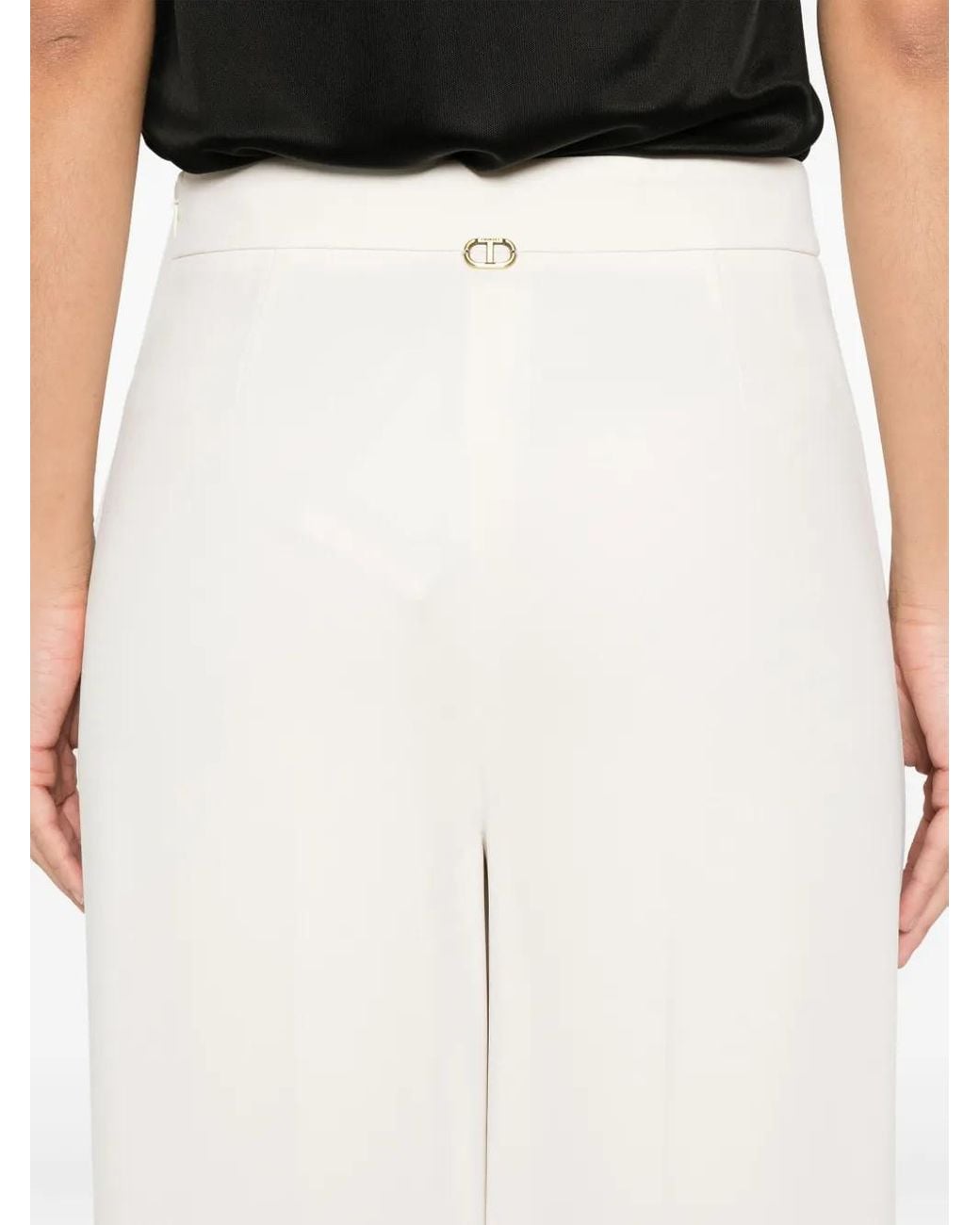 Twinset White Crepe Palazzo Pants