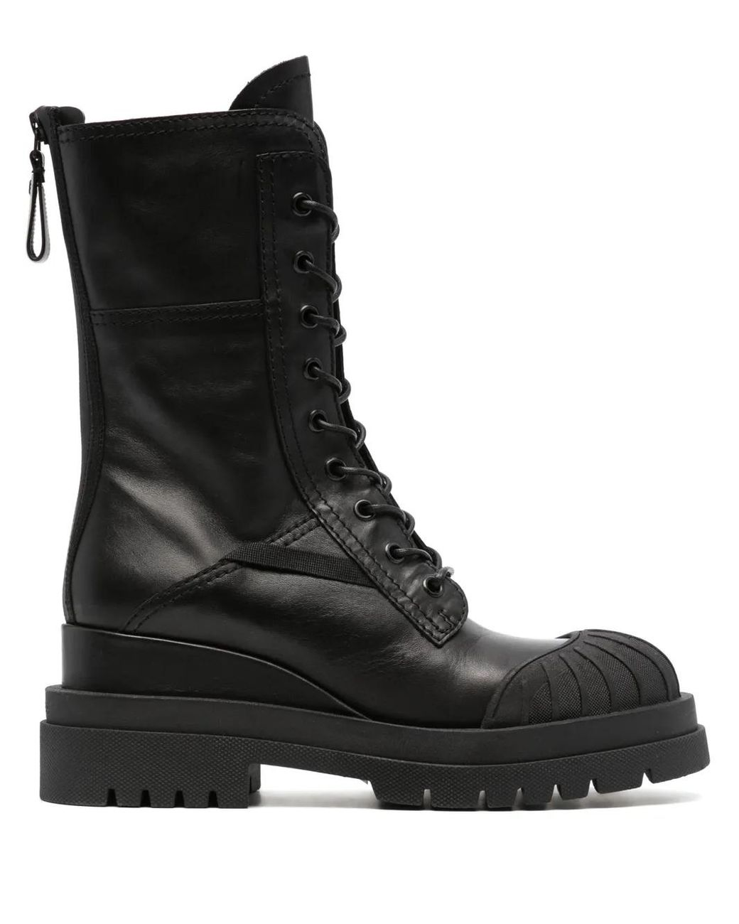 Premiata Black Yukon Lace-Up Leather Boots