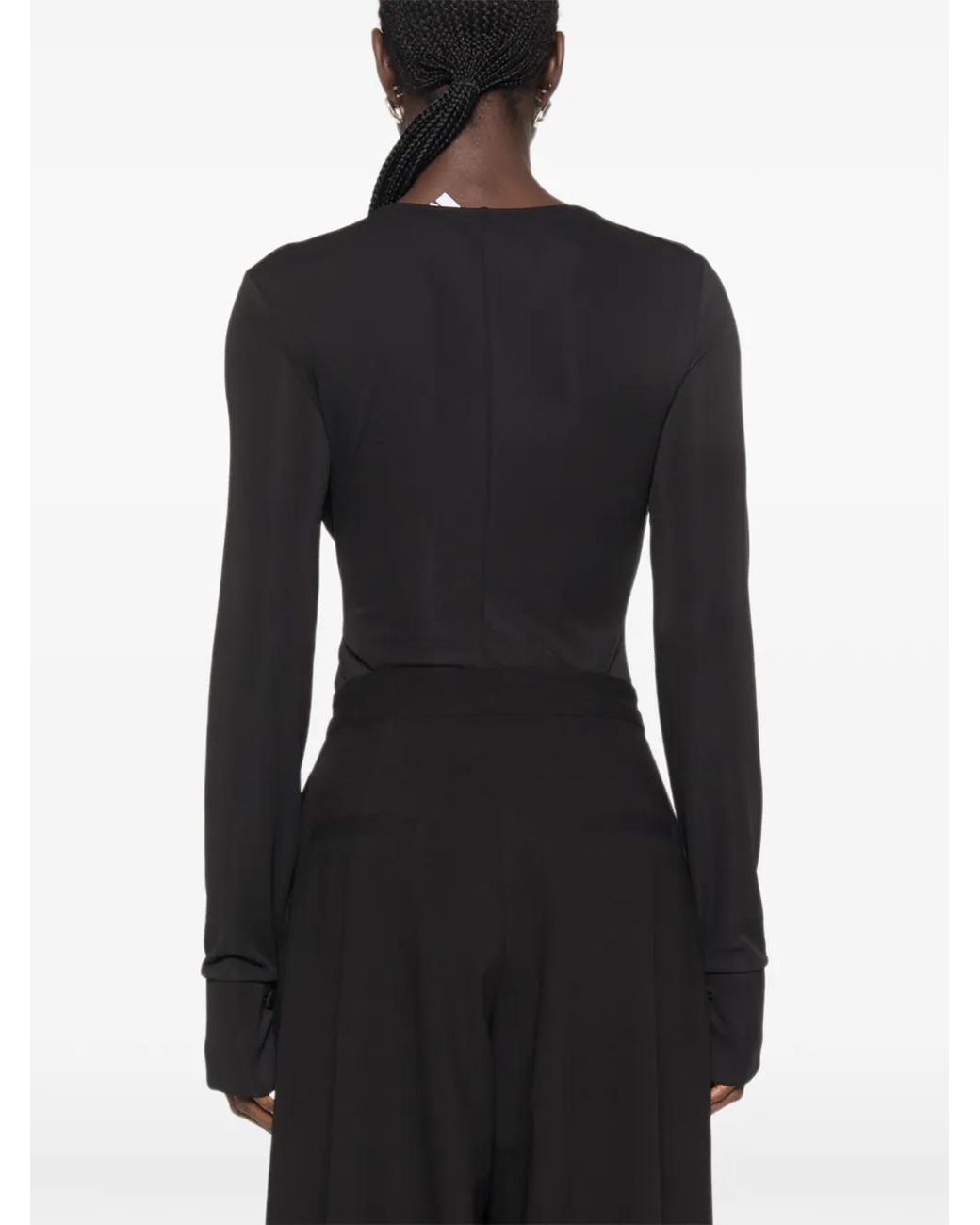 Imperial Black Twist-Detail V-Neck Bodie