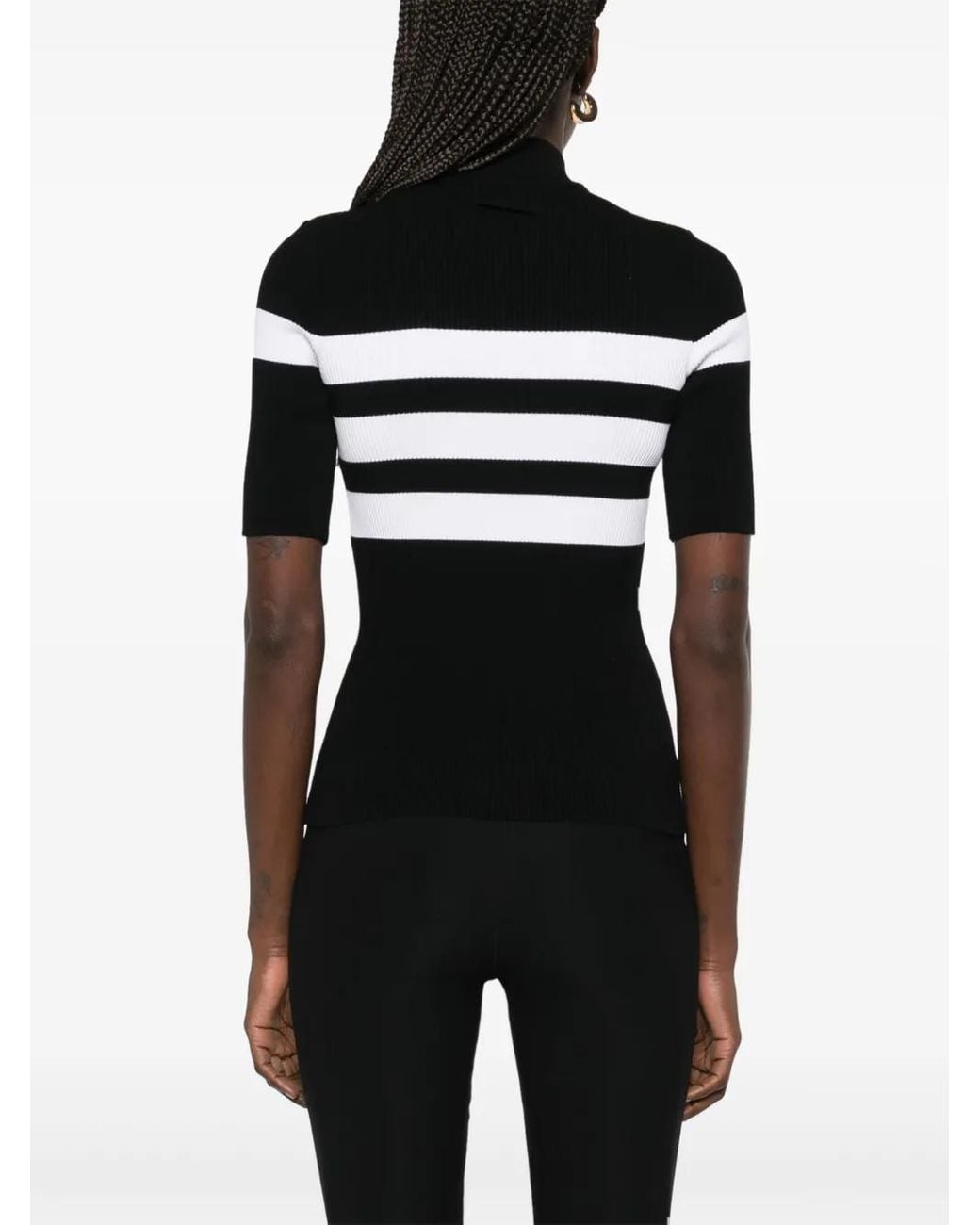 Jean Paul Gaultier Black Striped Knitted T-Shirt