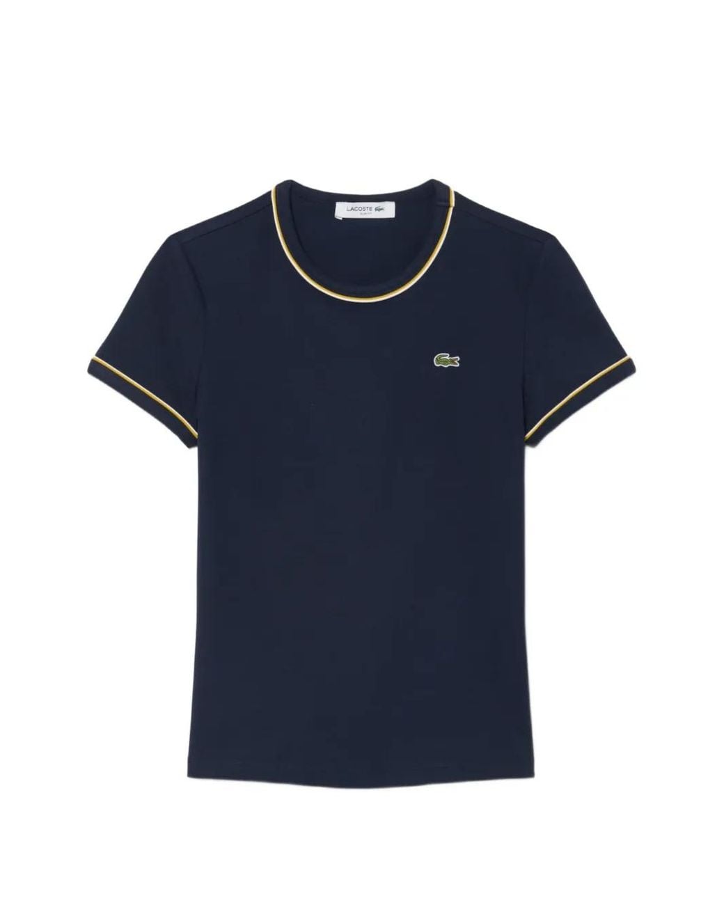 Lacoste Blue Contrast-Trim Jersey T-Shirt
