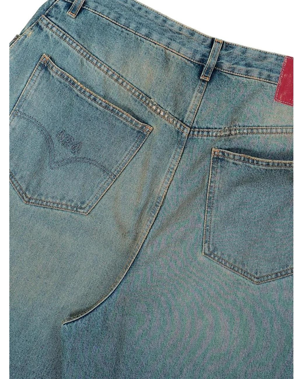 424 Blue Ripped Big Daddy Jeans for men