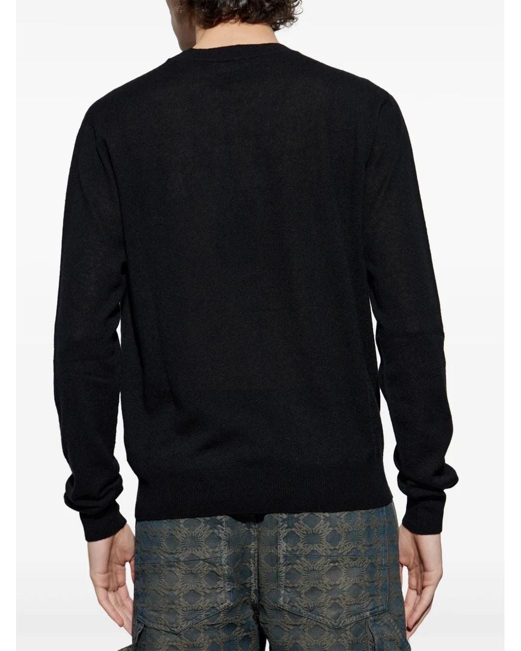 Amiri Blue Logo-Embroidered Cashmere Sweater for men