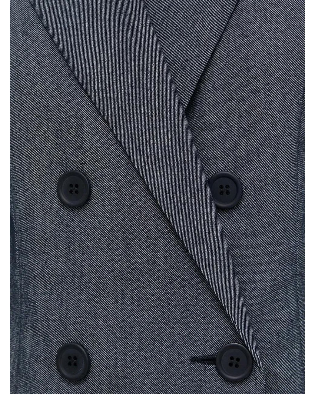 Gestuz Gray Double-Breasted Blazer