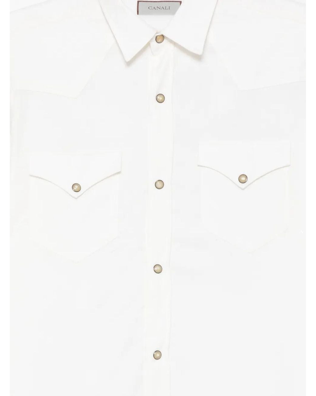 Canali White Button-Down Shirt for men