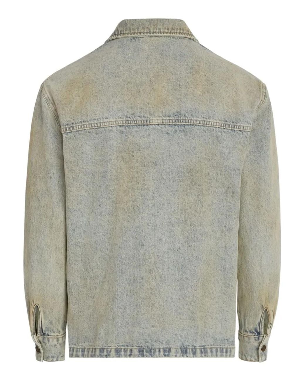 Guess Gray Bleached-Effect Denim Jacket