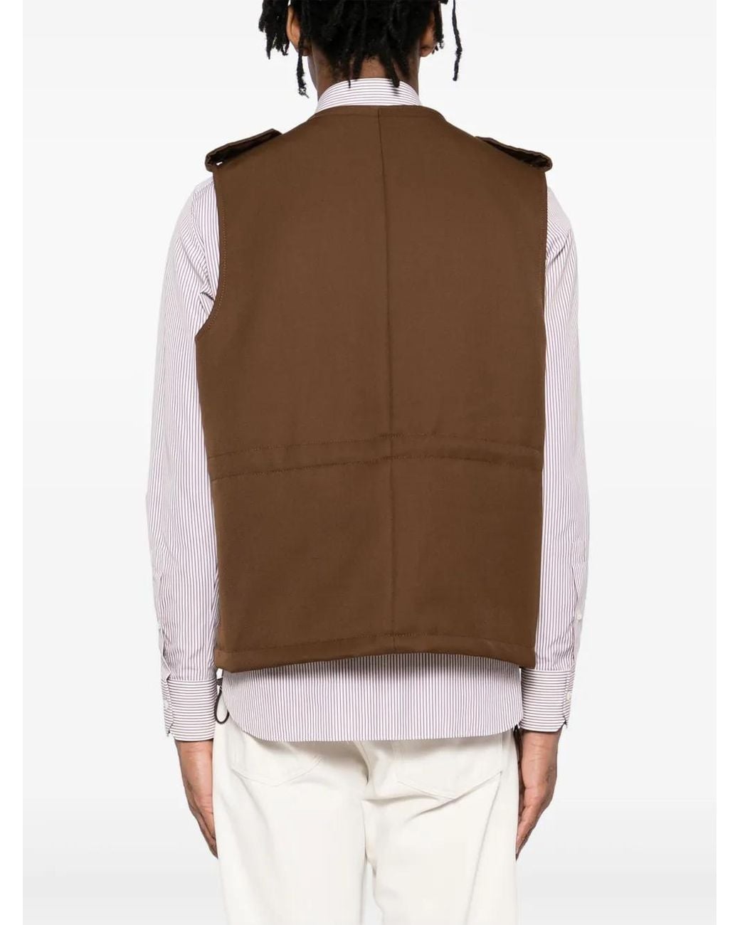 Caruso Brown Padded Gilet for men