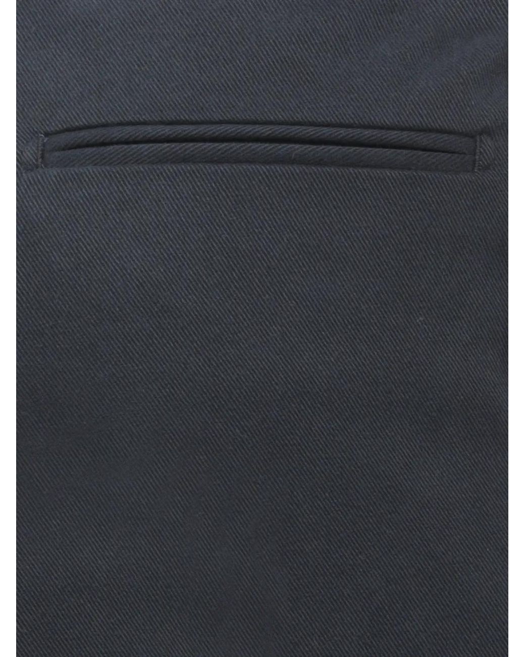Devore Blue Pleated Turned-Up-Cuff Trousers for men