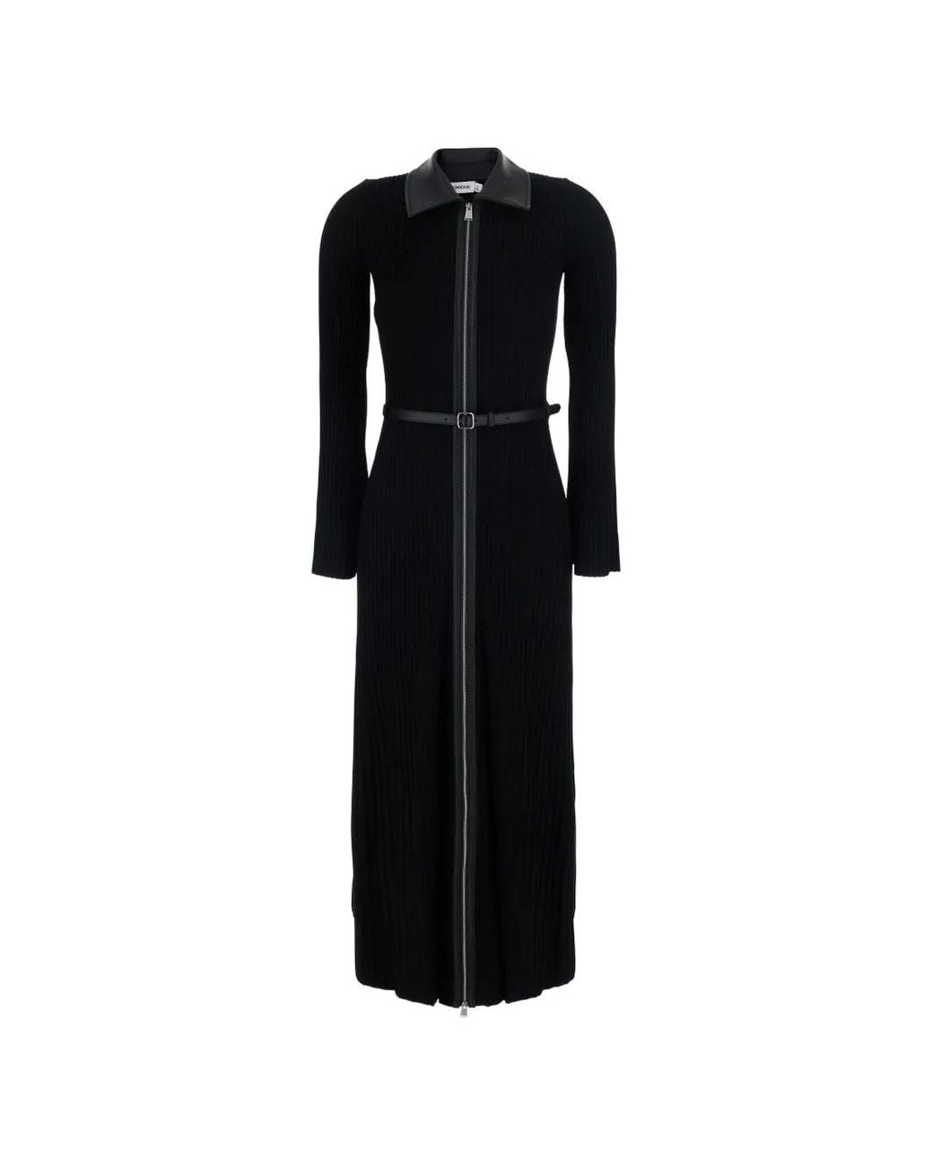 Jonathan Simkhai Black Belted Ribbed-Knit Midi Dress