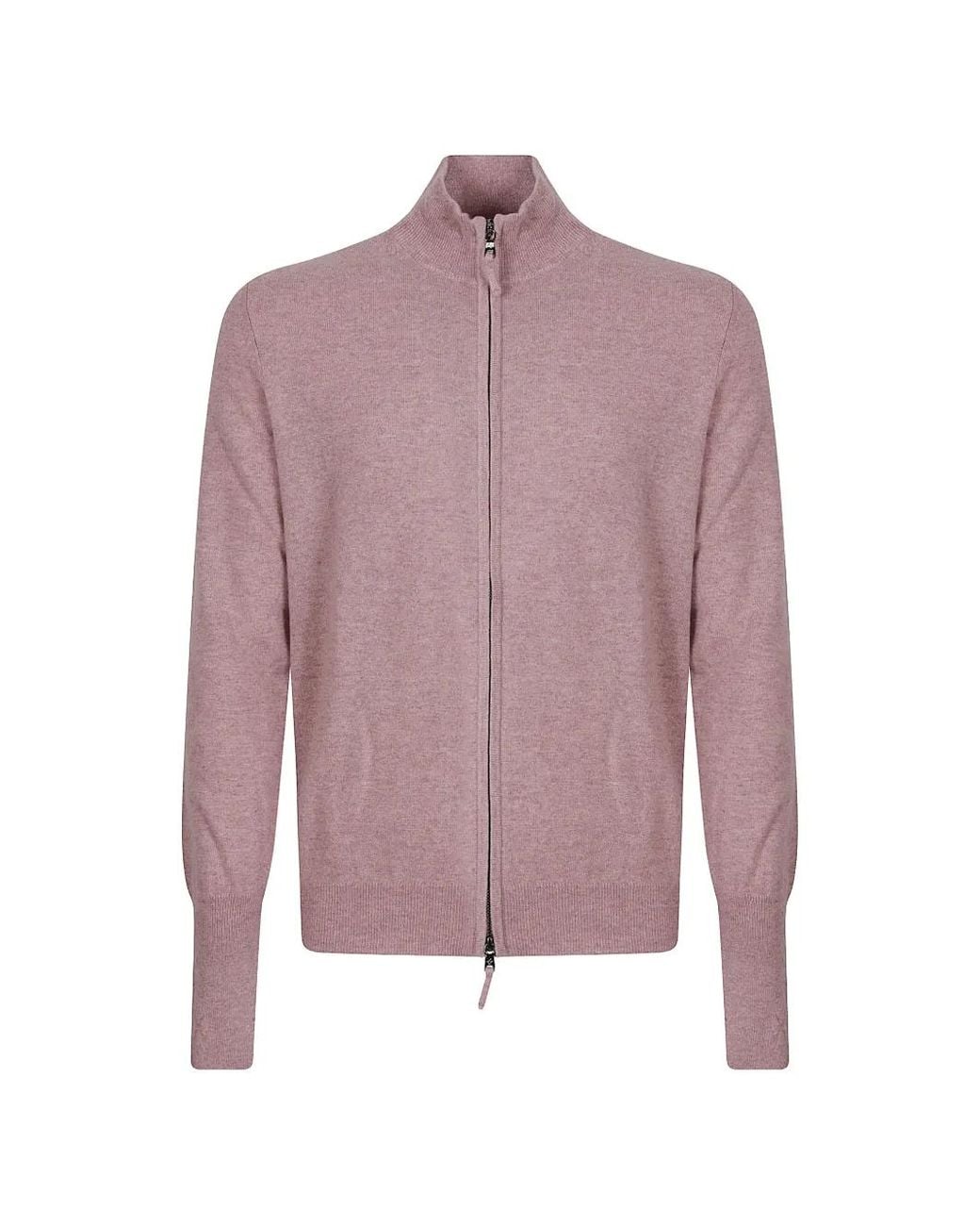 Ballantyne Purple Zip-Up Cashmere Sweater for men