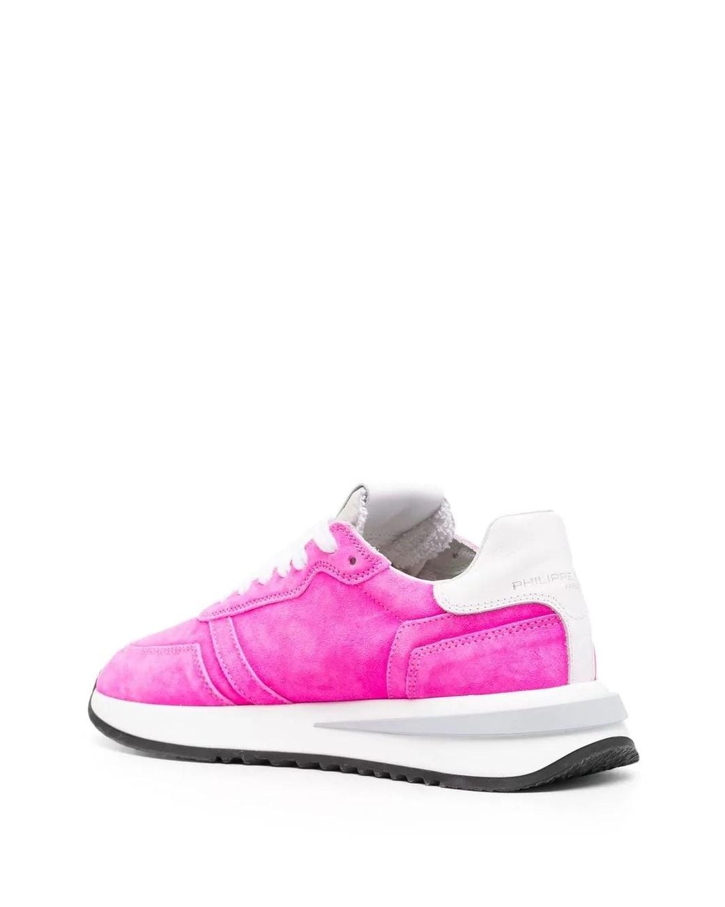 Philippe Model Pink Logo-Patch Sneakers