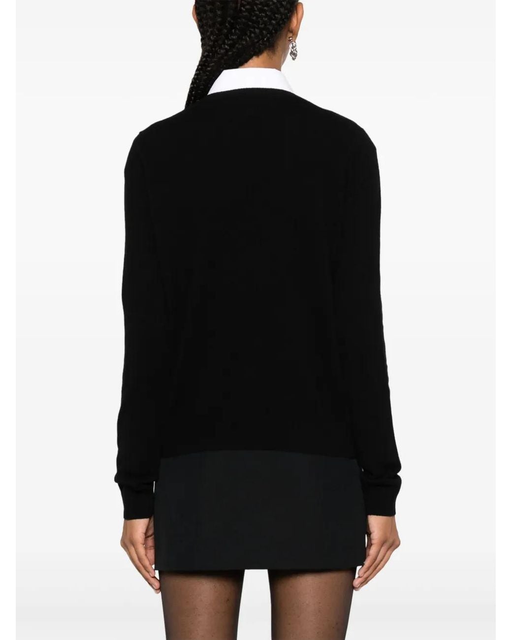 N°21 Black Logo-Patch Crew-Neck Jumper