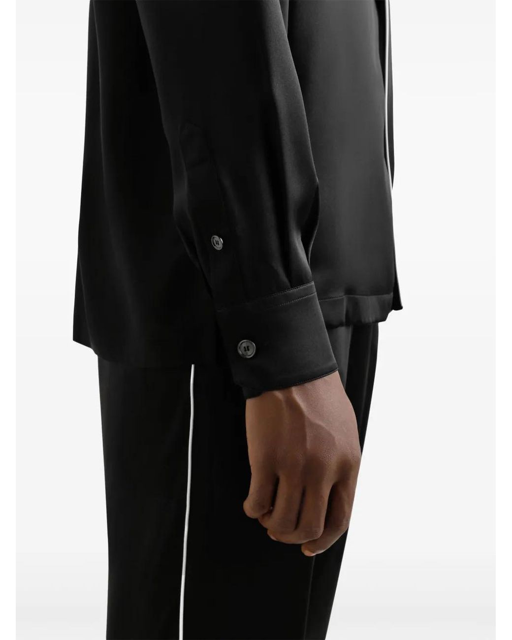Dolce & Gabbana Black Embroidered-Logo Shirt for men