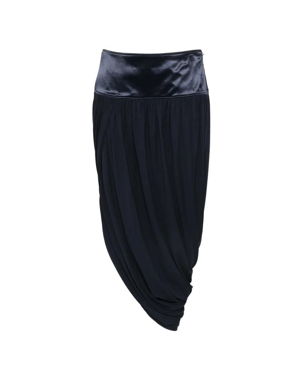 Ferragamo Blue Draped Asymmetric Skirt
