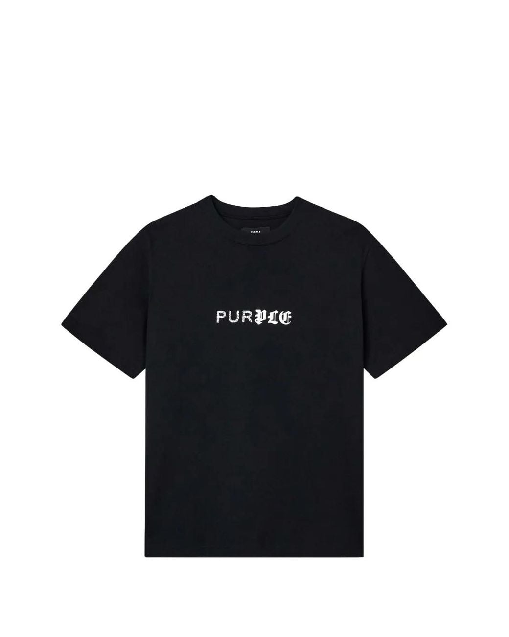Purple Brand Black Logo-Print T-Shirt for men