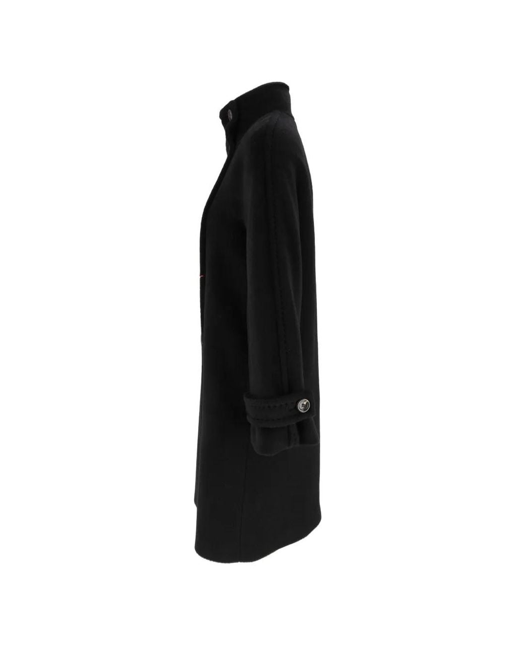 Max Mara Black Cappotto Giunchi Coat