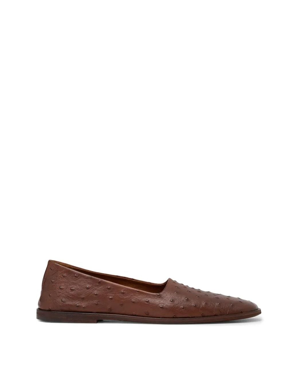 Marsèll Brown Mocassins Stesa En Cuir À Effet Autruche