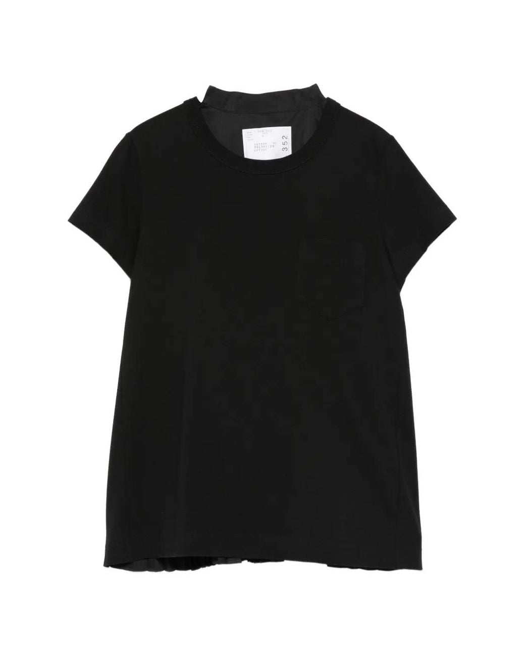 Sacai Black Chest-Pocket T-Shirt for men