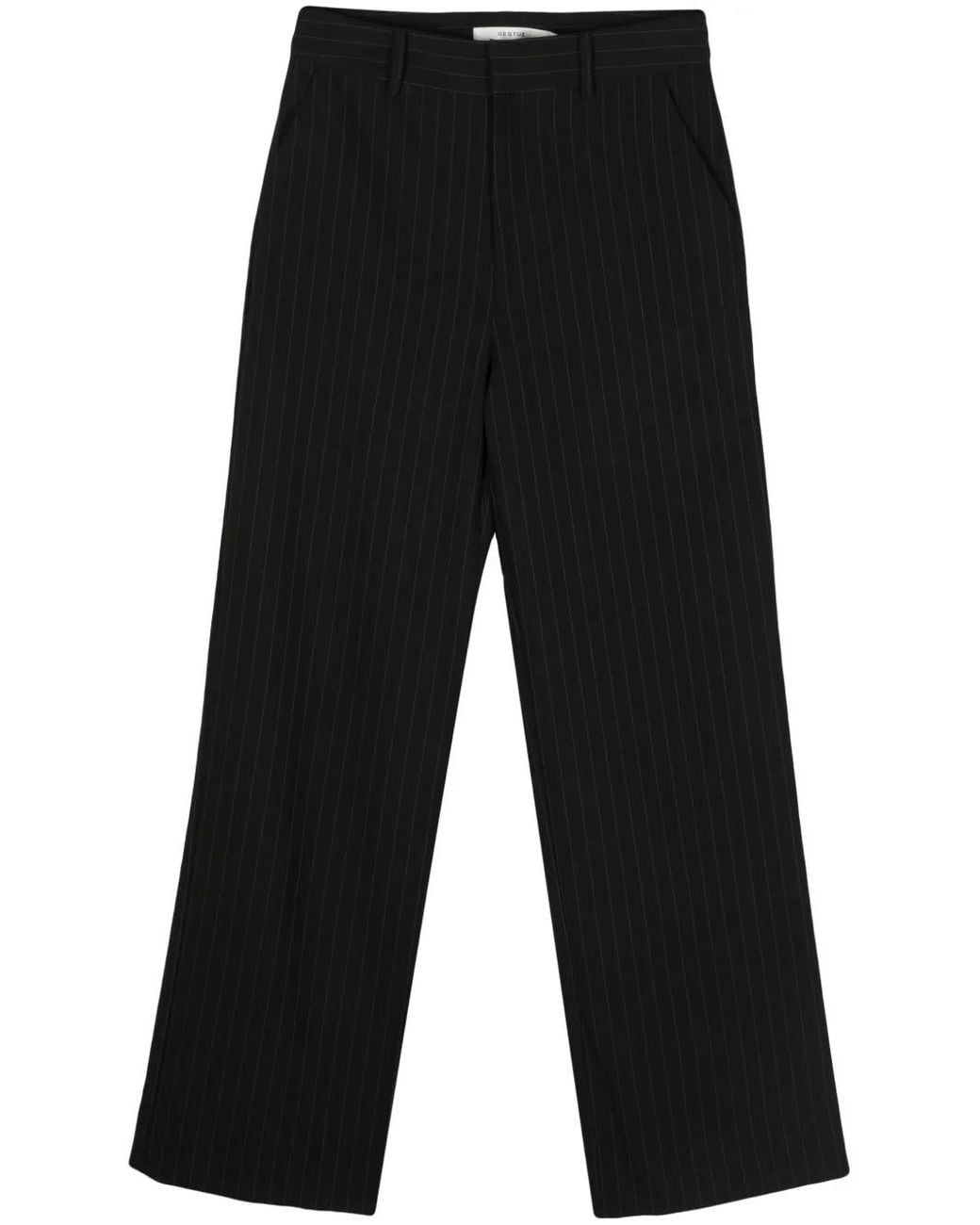 Gestuz Black Joellegz Mid-Rise Wide-Leg Trousers