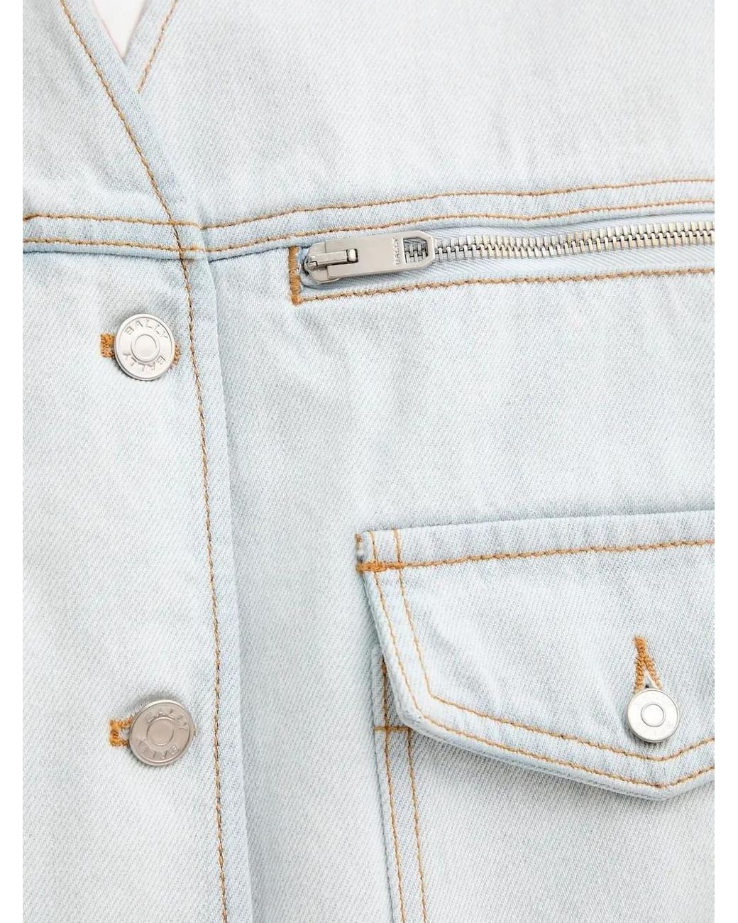 Bally White Sleeveless Denim Jacket