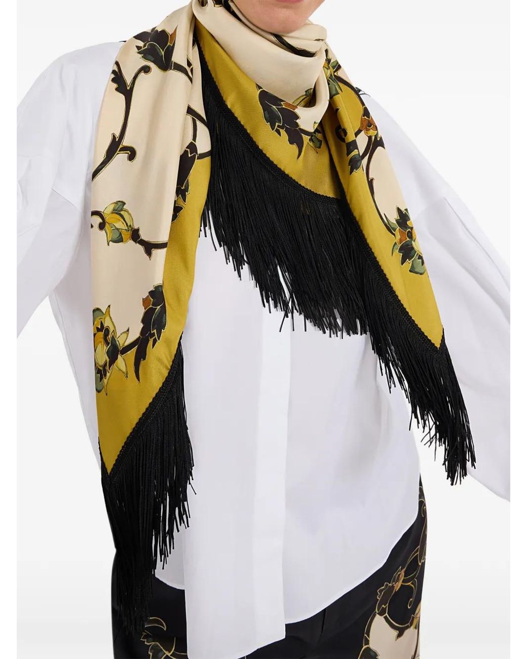 LaDoubleJ Multicolor Reversible Fringe Foulard 90