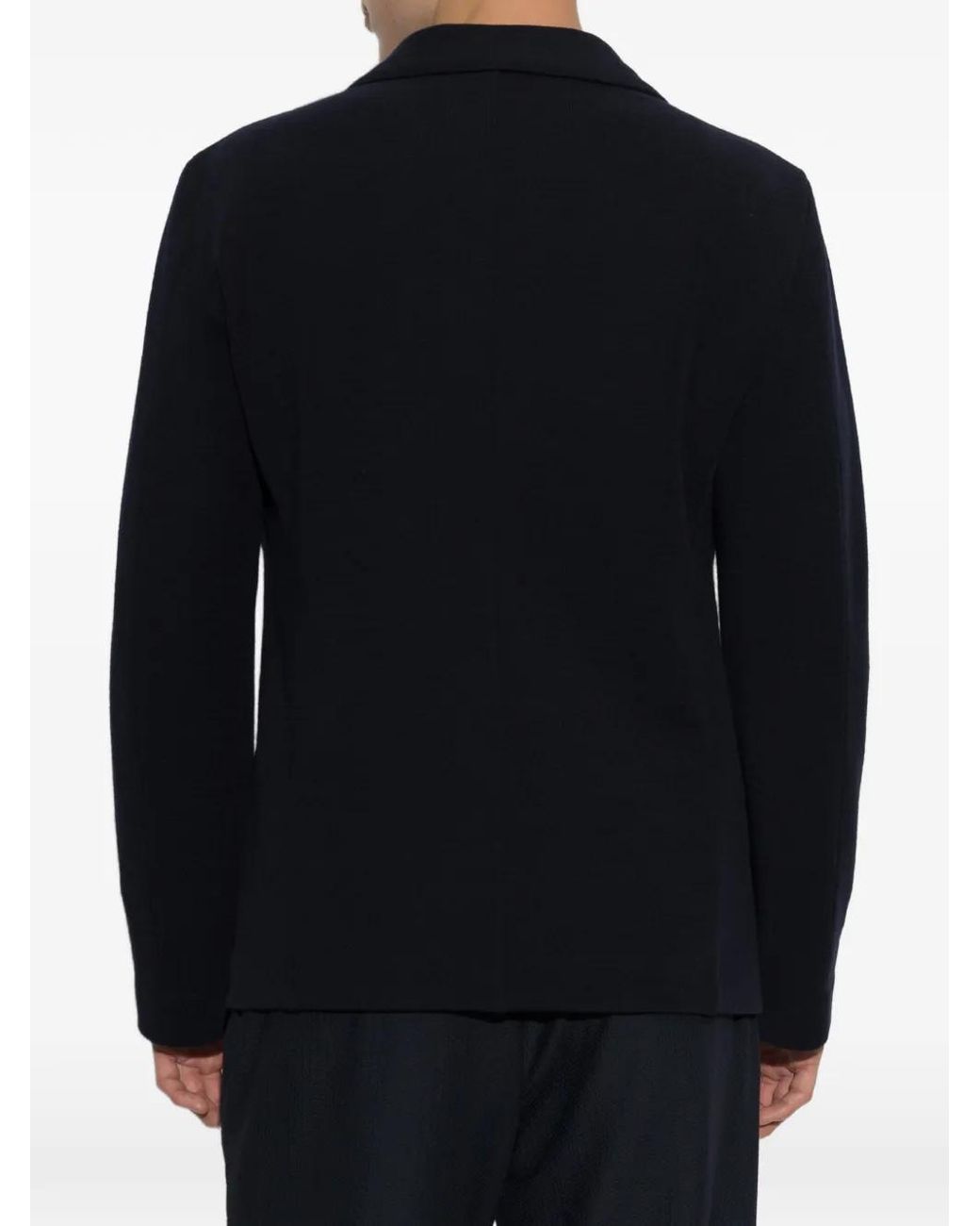 Giorgio Armani Black Notched-Lapel Patch-Pocket Blazer for men